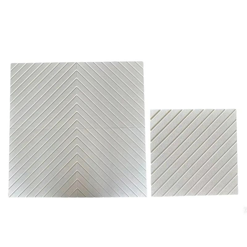 Beige V-saluran PET Felt Panel Akustik