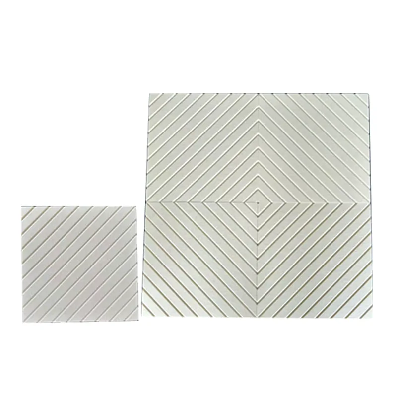 Beige V-cut PET Felt Panel Akustik