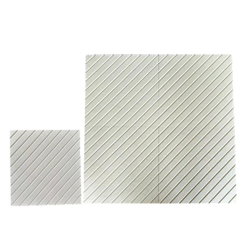 Beige V-grooved PET Felt Panel Akustik