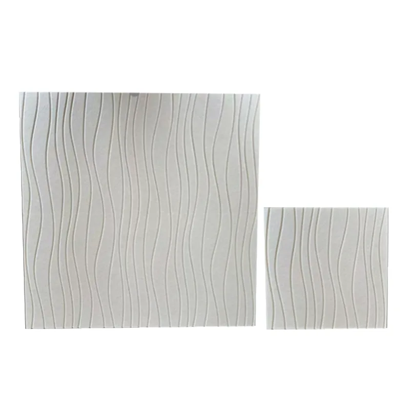 Beige Water Wave PET Felt Panel Akustik
